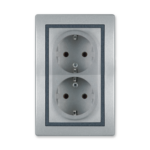 PRESTIGE 604.S2 Priključnica dvostruka, 16A sa polikarbon. jezgrom SREBRNA-GRAFIT