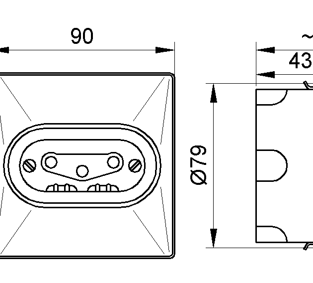 MIKRO 405NL Tropolna priključnica sa porcelanskim jezgrom