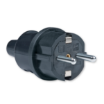 Aling 306.13 Utikač dvopolni masivni sa kontaktom za uzemljenje PVC, "STANDARD" CRNA