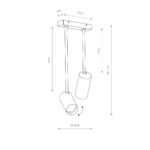 NOWODVORSKI 7672 MONO LONG WHITE-GOLD II Spot svetiljka nadgradna - Slika 2