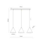 TK 10068 CONO BLACK 3S STRIP Luster viseći - Slika 3